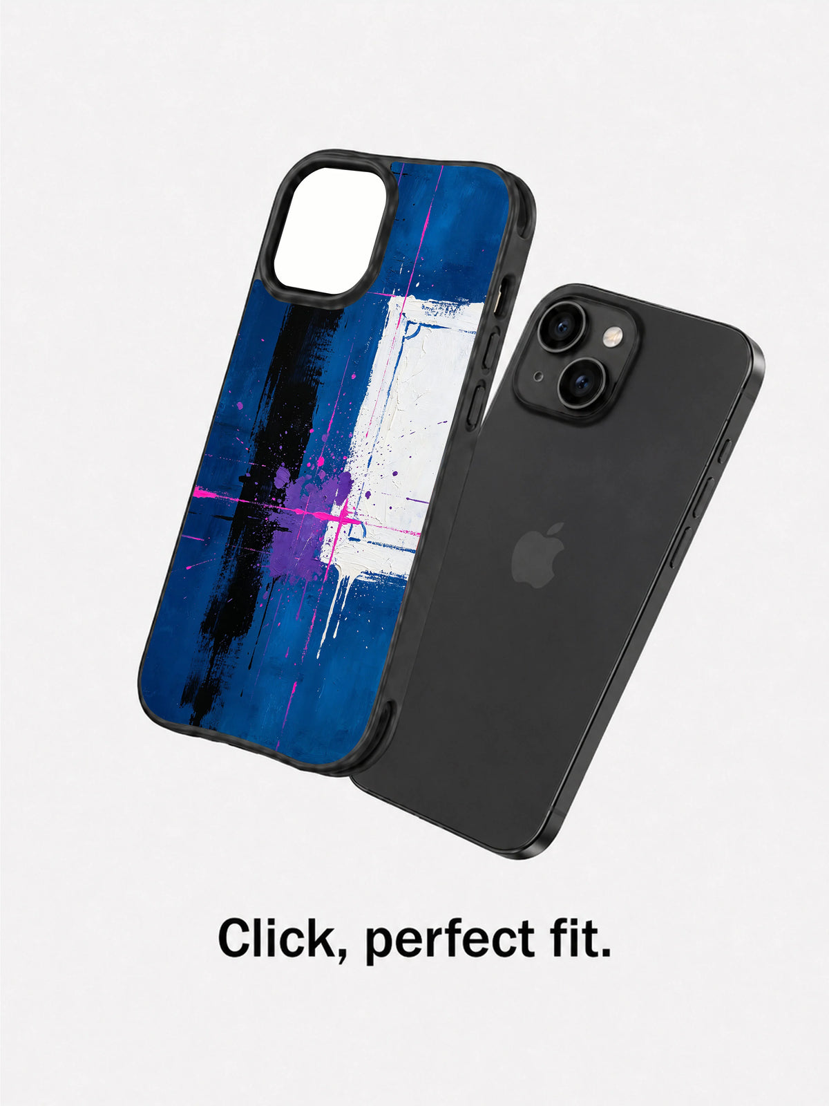 Scholars in Neon iPhone 15 Plus case separated front and back view