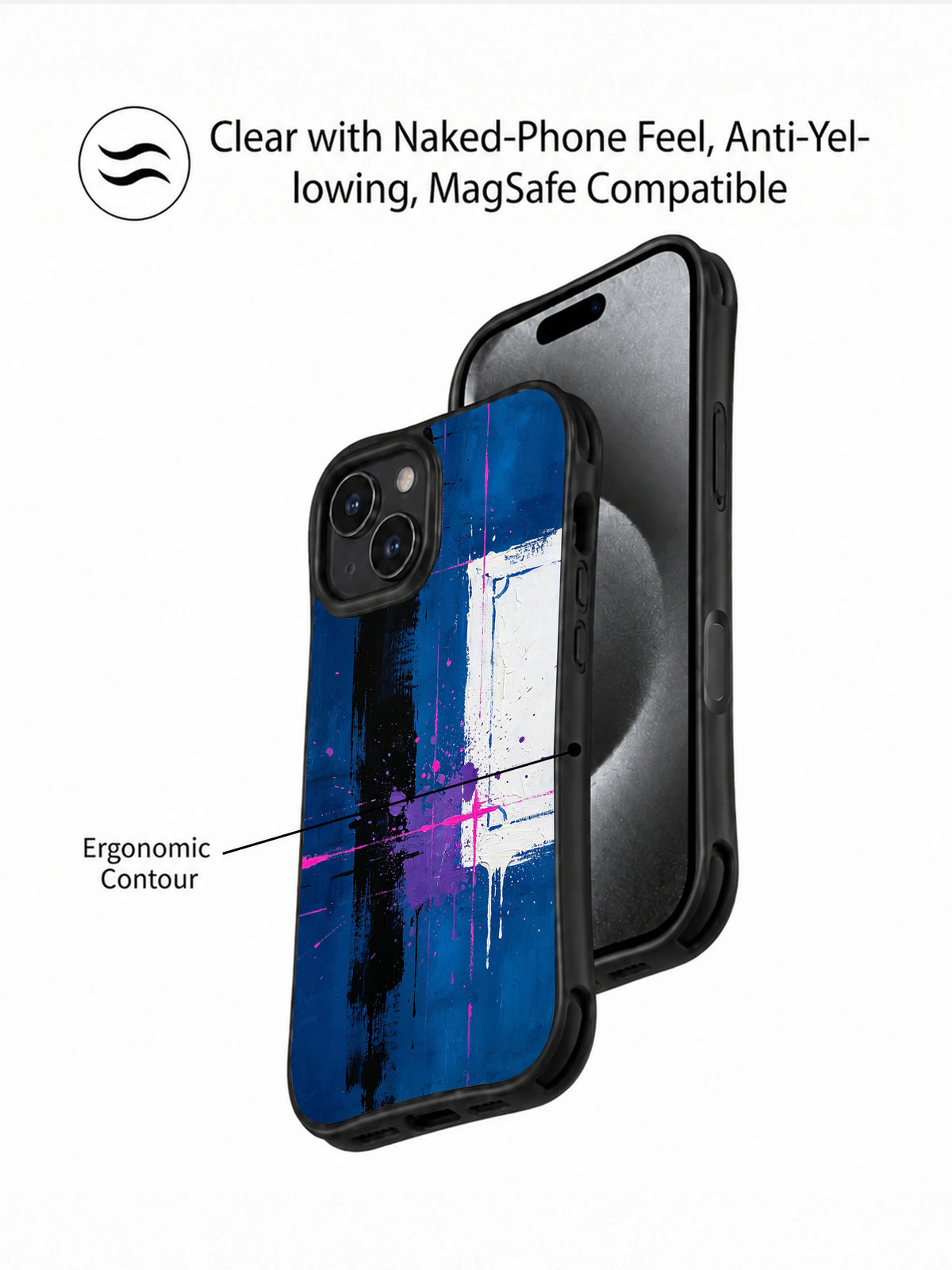 Neon Annotation Grid case front and back angled presentation