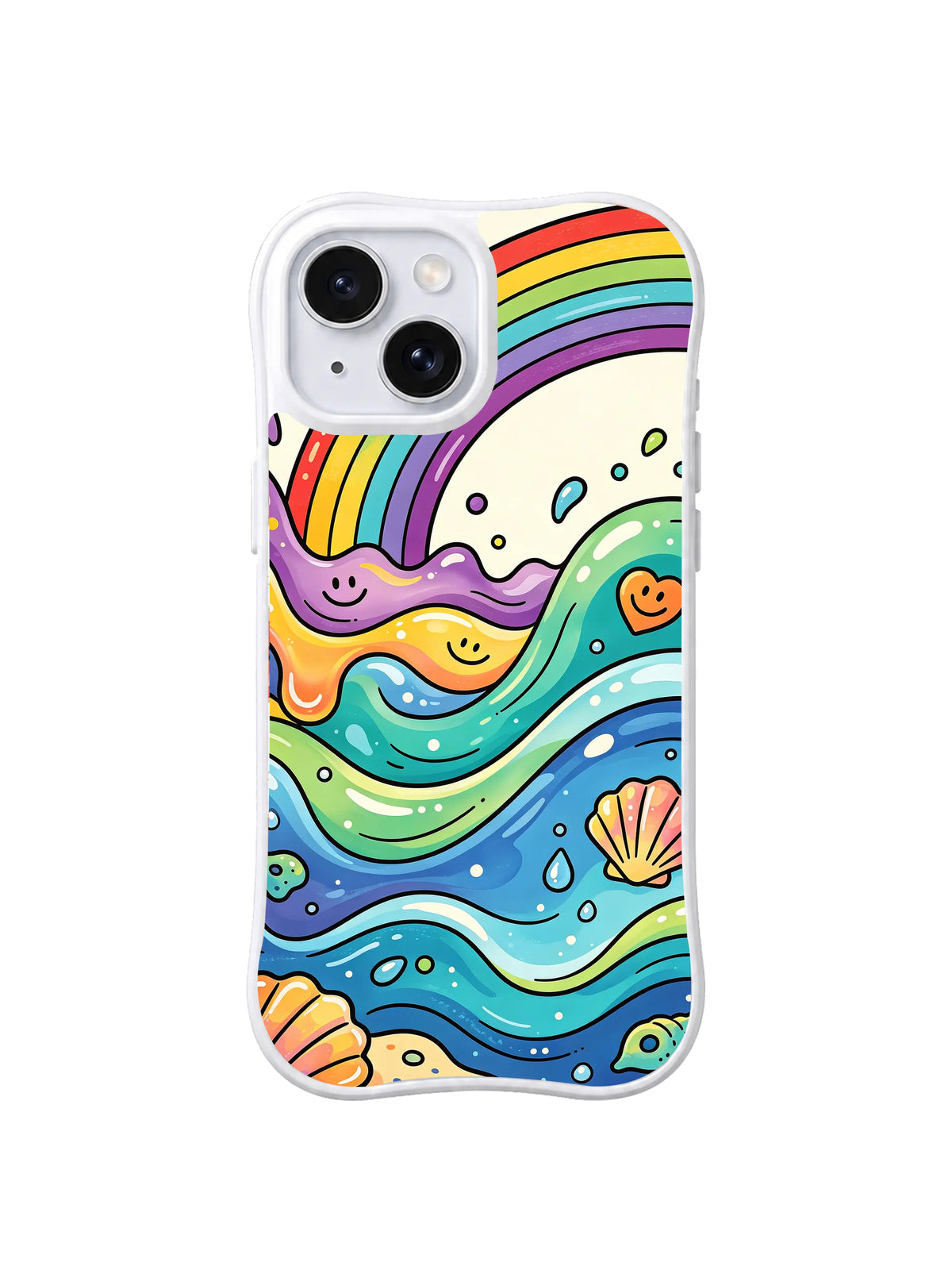 Happy Seashell Current pattern iPhone 15 Plus case