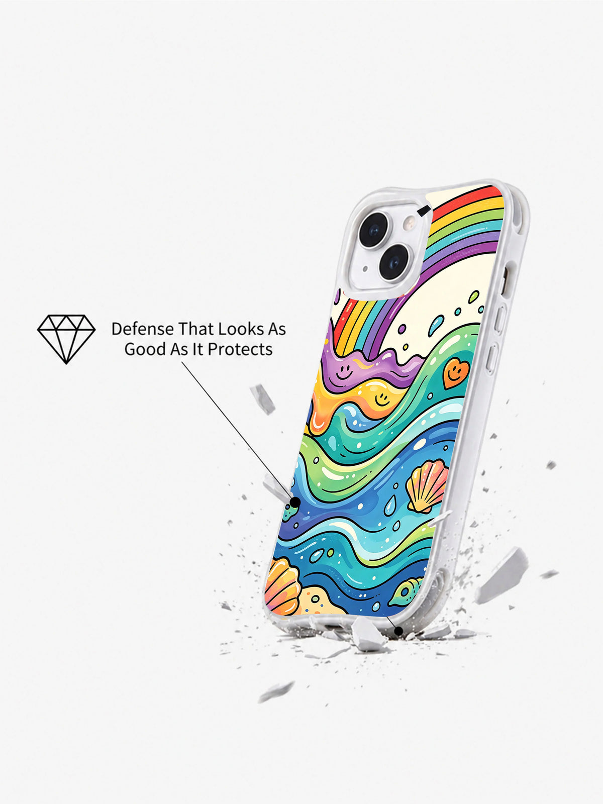 Sea Breeze Smile Drift protective iPhone 15 Plus case