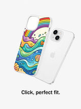 Sea Breeze Smile Drift iPhone 15 Plus case fit view