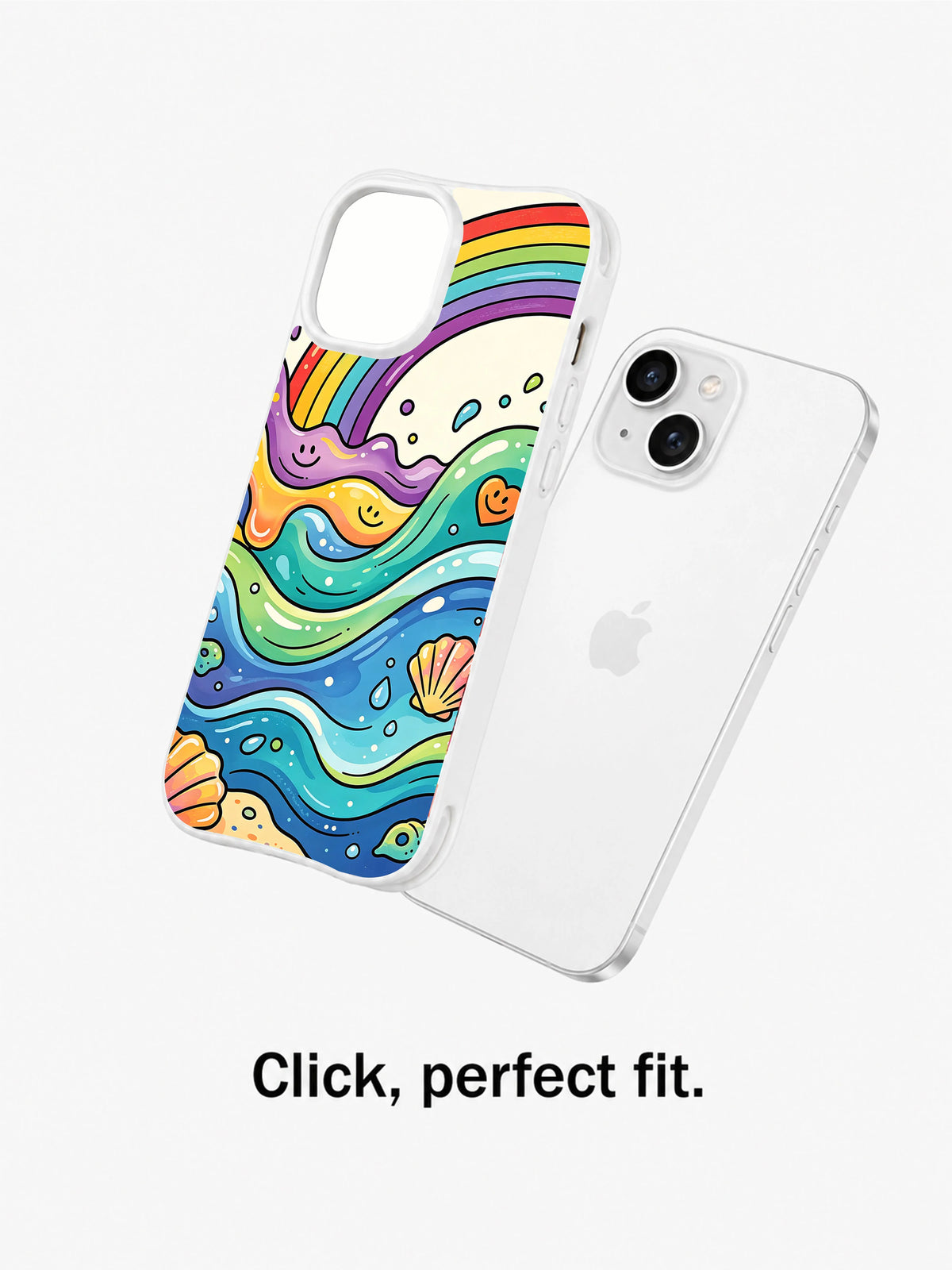 Sea Breeze Smile Drift iPhone 15 Plus case fit view