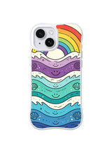 Pastel Rainbow Tide pattern iPhone 15 Plus case