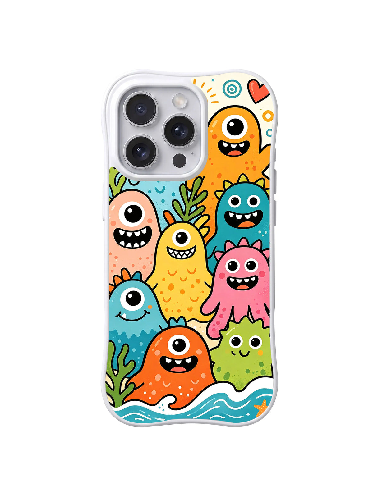 Seaside Blob Friends iPhone 13 Pro case front view