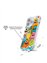Seaside Blob Friends iPhone 13 Pro case angled presentation