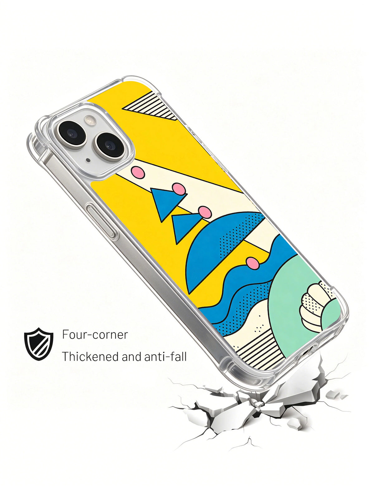 Seaside Geometry Parade iPhone 15 case perfect fit