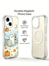 Seaside Ghost Lantern Night iPhone 14 case side and back view
