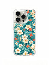 Seaside Petal Parade coastal floral art iPhone 15 Pro case front view