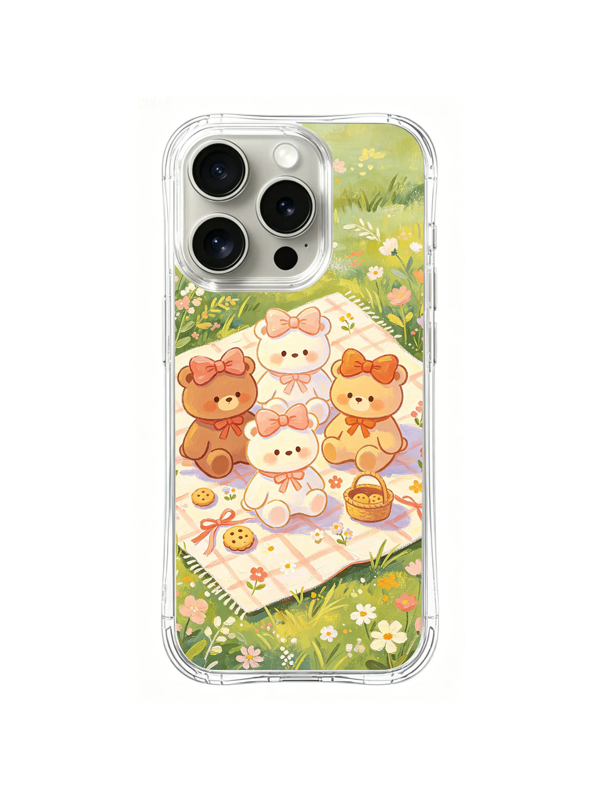 Coquette Cookie Picnic pattern on iPhone 14 Pro Max case
