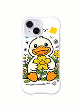 Front view of Secret Garden Duck artwork on an iPhone 13 case