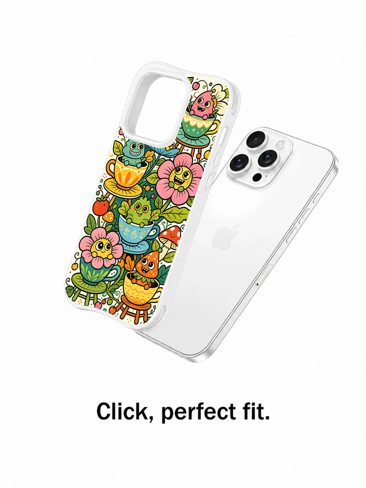 Secret Garden Oddballs iPhone 13 Pro case shown beside a phone