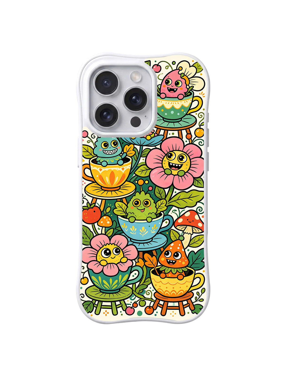 Front view of Secret Garden Oddballs iPhone 13 Pro case