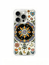 Secret Joy Universe iPhone 14 Pro case celestial folk art front view
