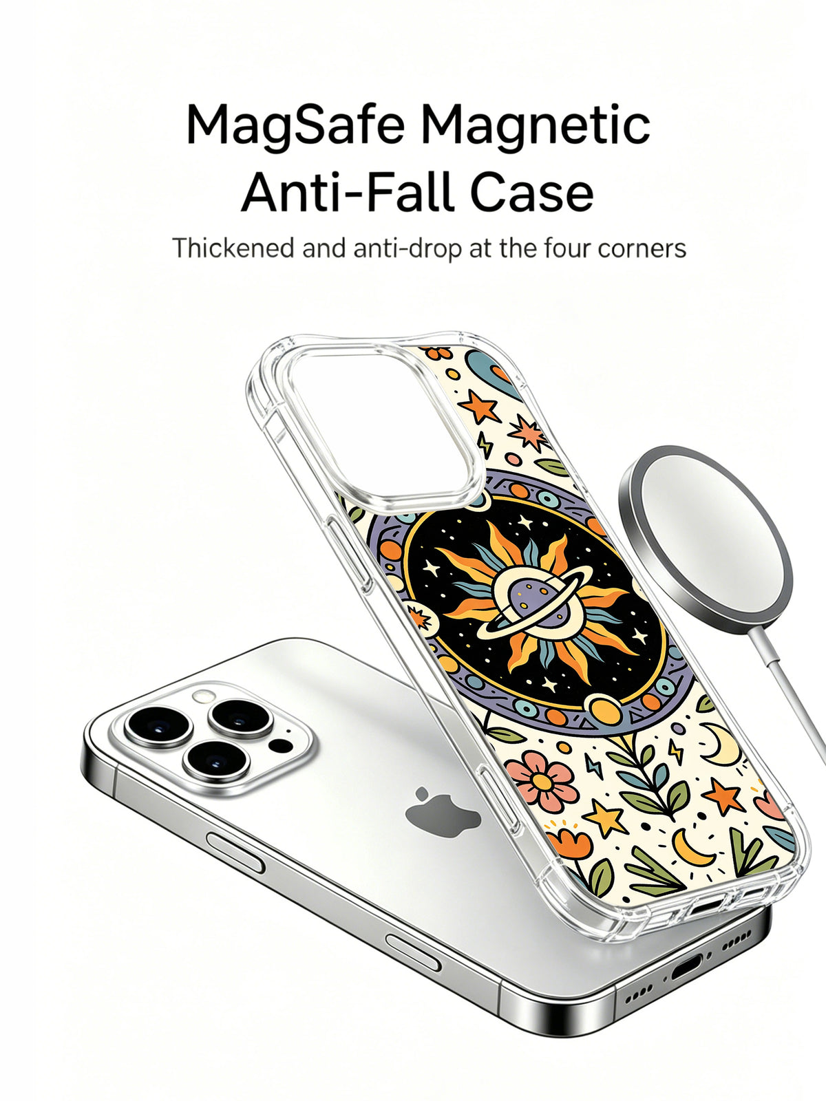 Secret Joy Universe MagSafe iPhone 14 Pro case angled view