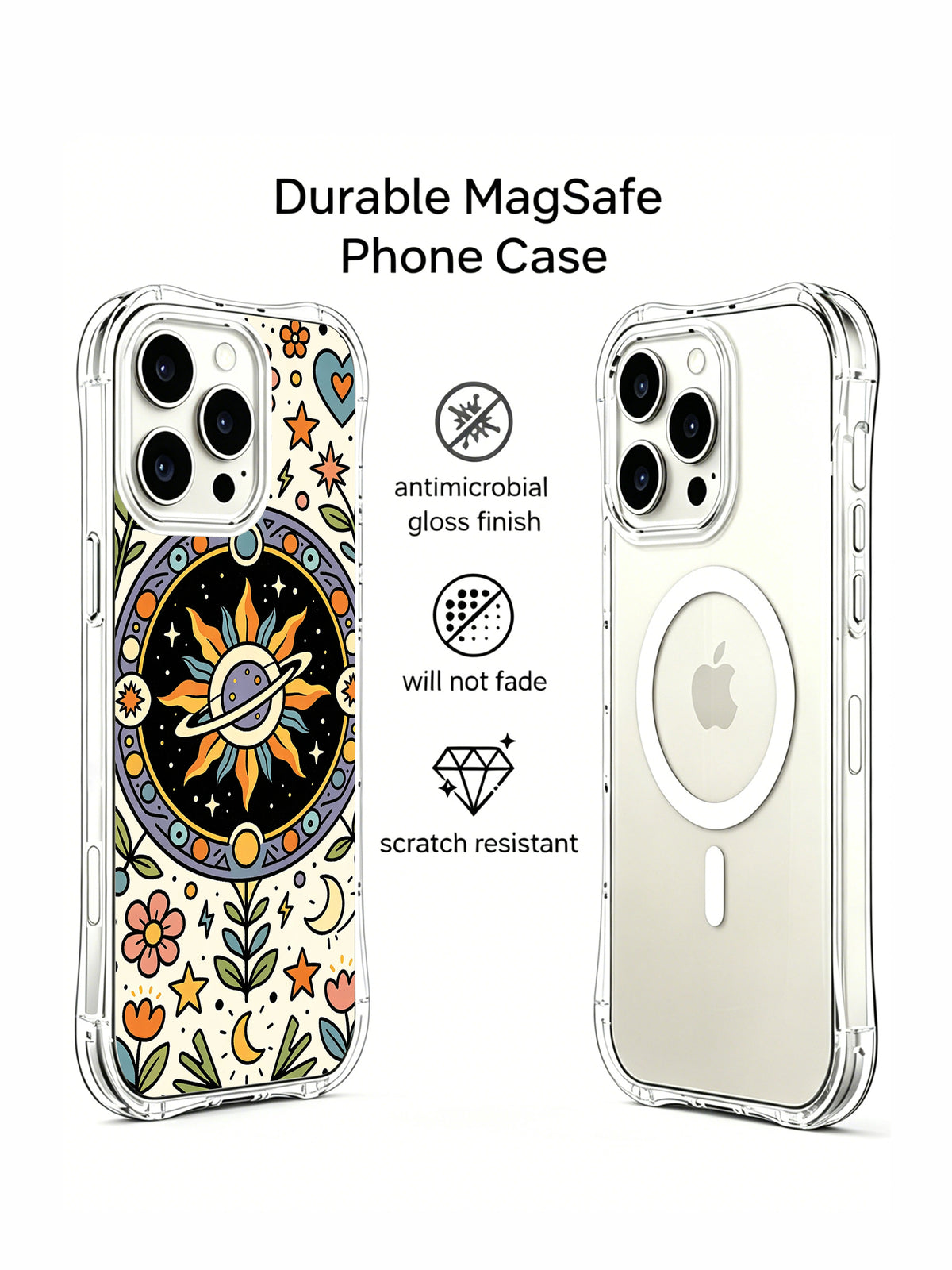 Secret Joy Universe iPhone 14 Pro case front and back features