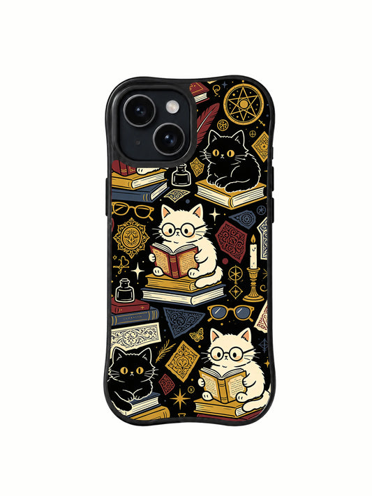 Secret Library Cats iPhone 15 case artwork front view