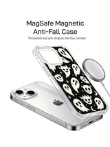 Cute black and white ghost iPhone 15 Plus case display