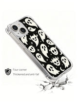 The Secret Smile Haunters case fitted on iPhone 15 Plus