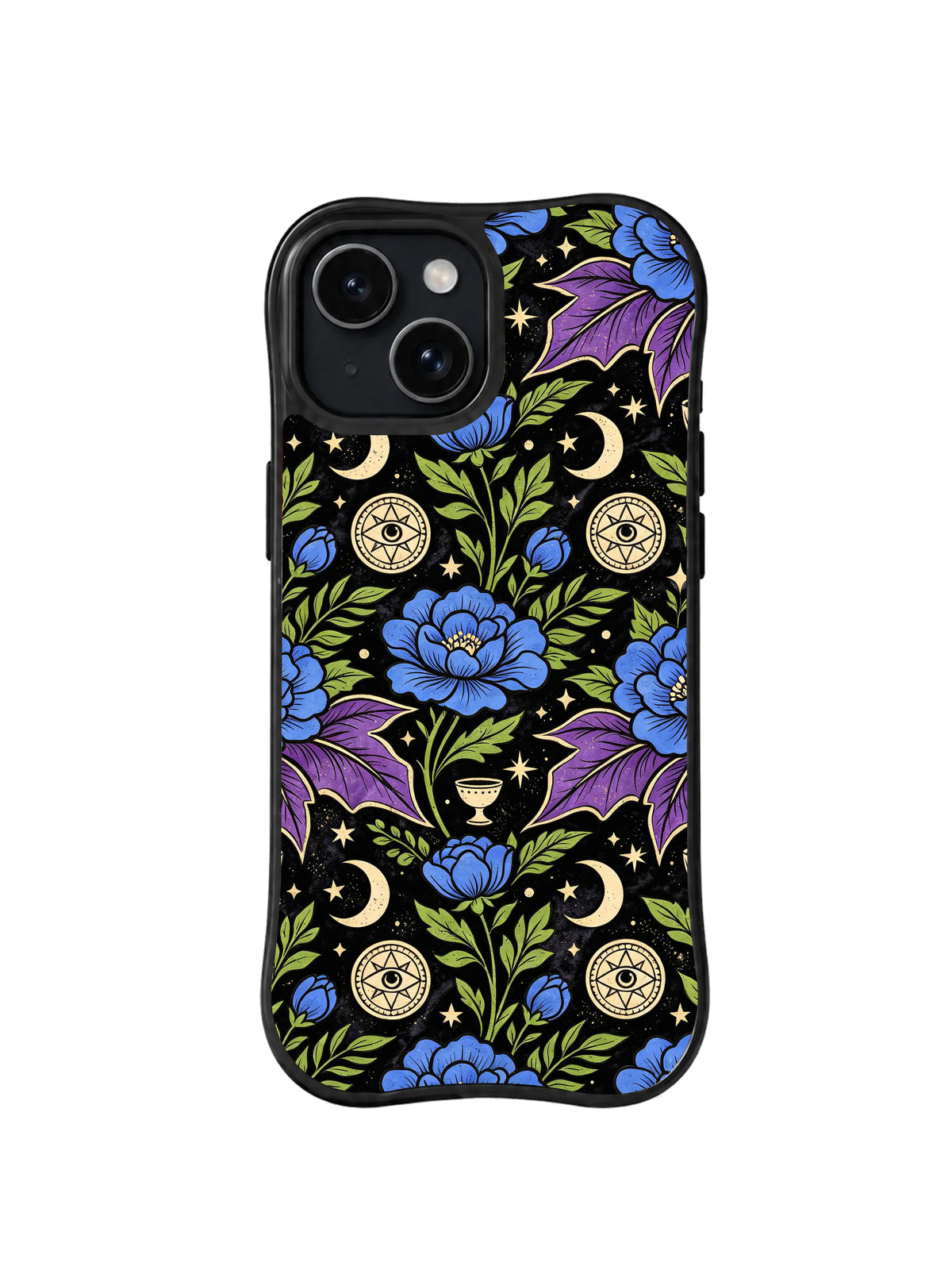 Mystic Moon Bloom pattern iPhone 15 Plus case