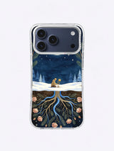 Snowfield Dream Roots celestial art on iPhone 17 Pro Max case
