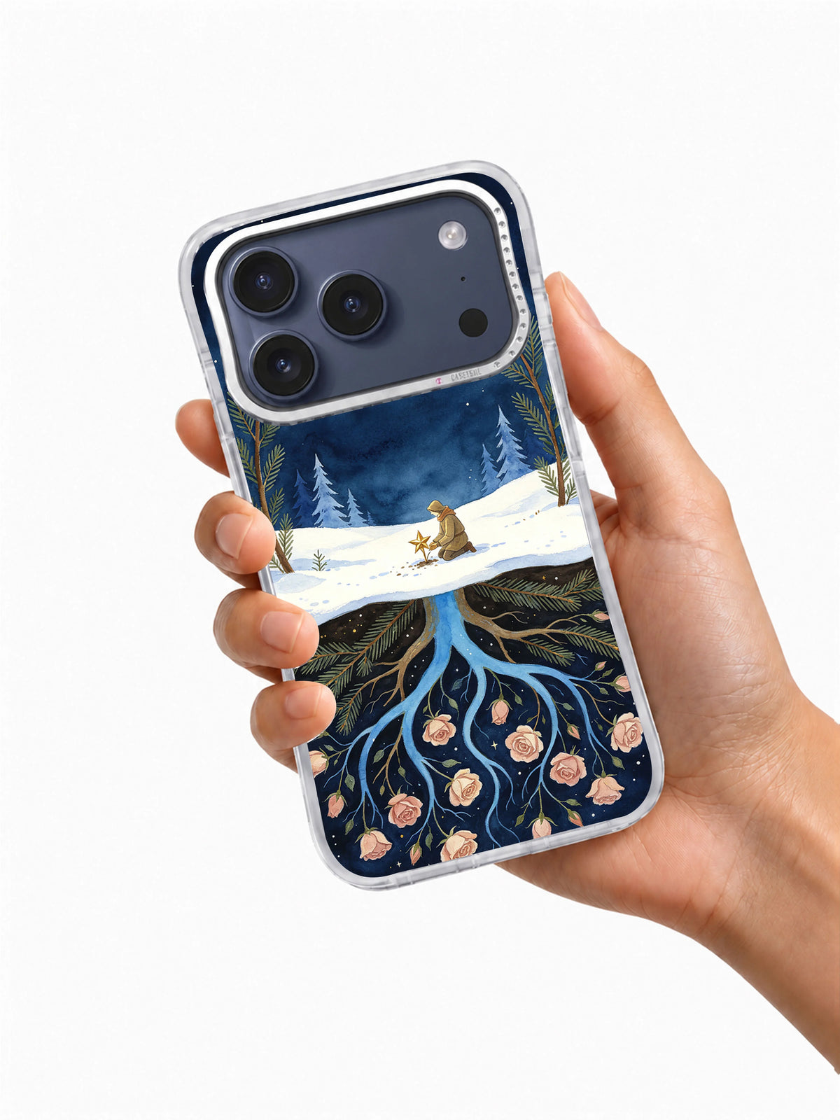Seed of the New Moon iPhone 17 Pro Max case in hand