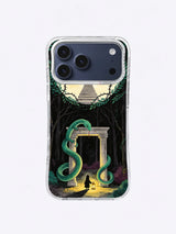 Lantern child at a mysterious forest threshold on an iPhone case