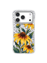 Burgundy Center coneflower artwork for iPhone 17 Pro case