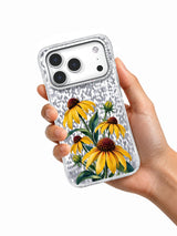 Seven Small Suns transparent iPhone case held in hand