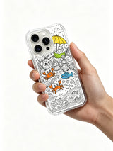  Friendly shell, crab and coconut island gathering design iPhone 15 pro Case, durable antimicrobial phone casing exclusively developed by PhoneCasing.