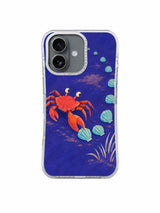 Sideways Is a Direction crab art iPhone 17 case on a clean white product background