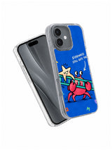 Sideways Still Gets There pink crab iPhone 16 case shown in an angled product view