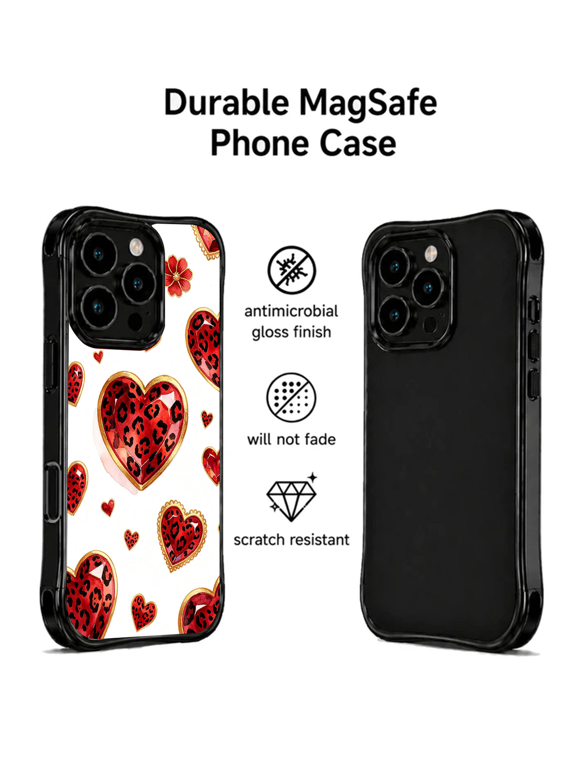 Silent Crown Hearts artistic phone case side view