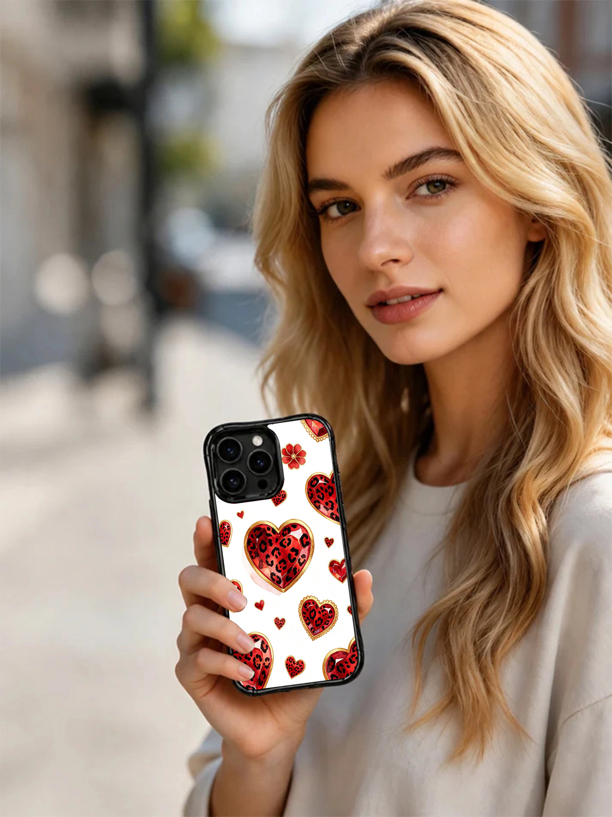 Silent Crown Hearts phone case in hand