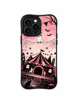 Batwing Circus Walk pink gothic artwork on an iPhone 13 Pro case