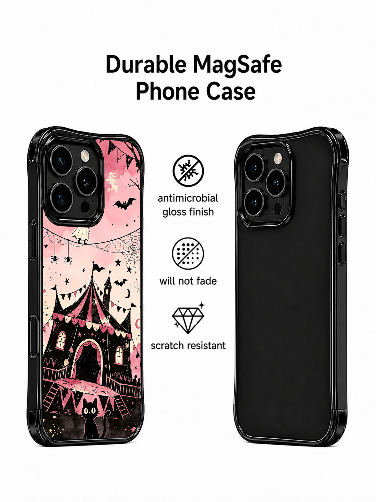 Pink ghost circus iPhone 13 Pro case artwork detail