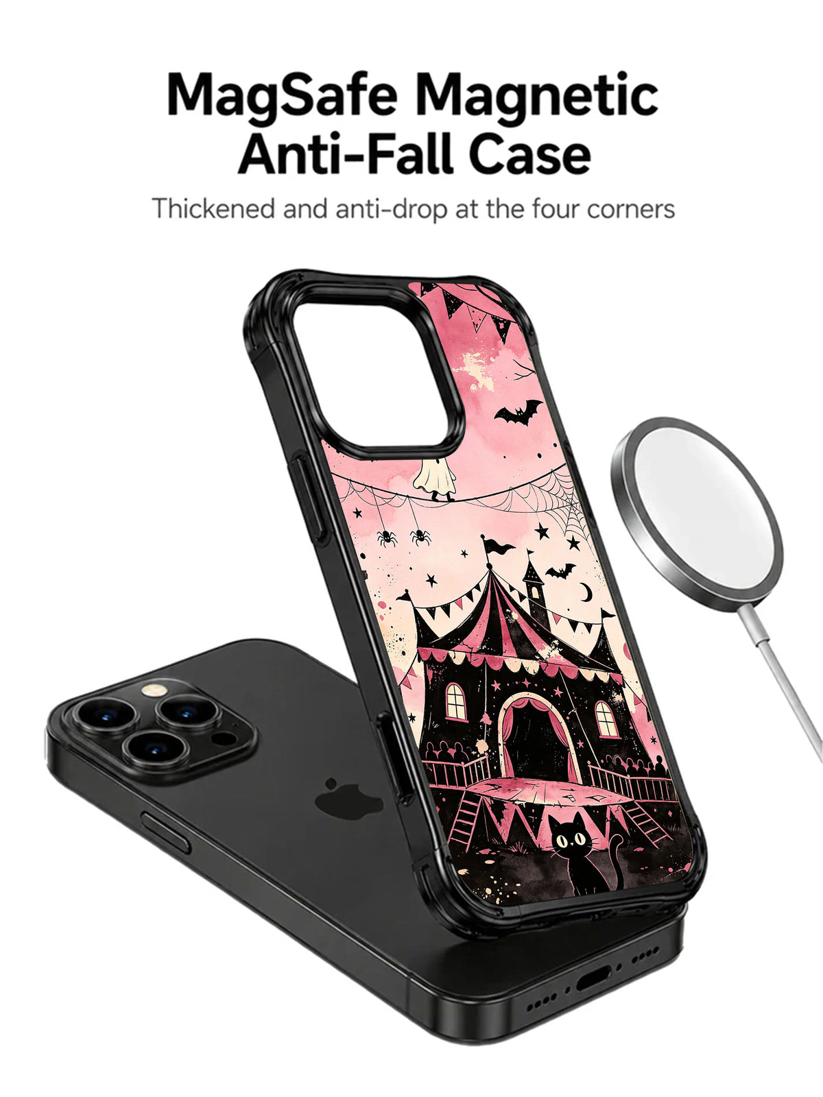 Silent Spider-Silk Circus iPhone 13 Pro case magnetic charging lifestyle view