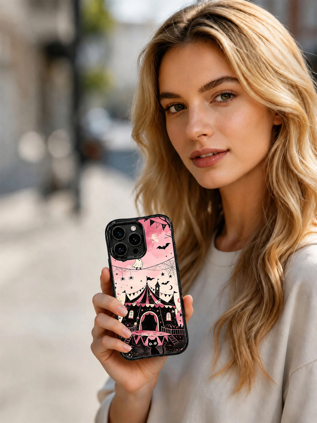 Silent Spider-Silk Circus iPhone 13 Pro case product presentation