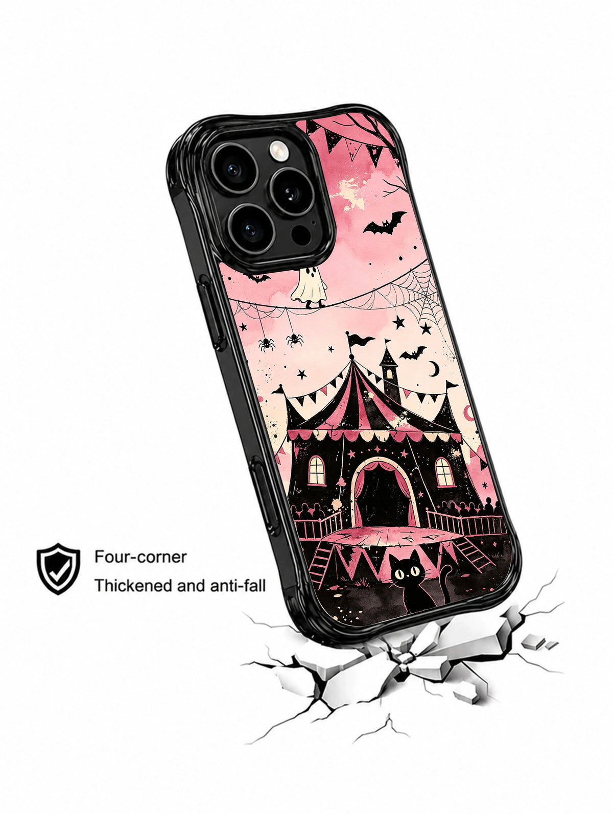 Cute gothic circus iPhone 13 Pro case side profile
