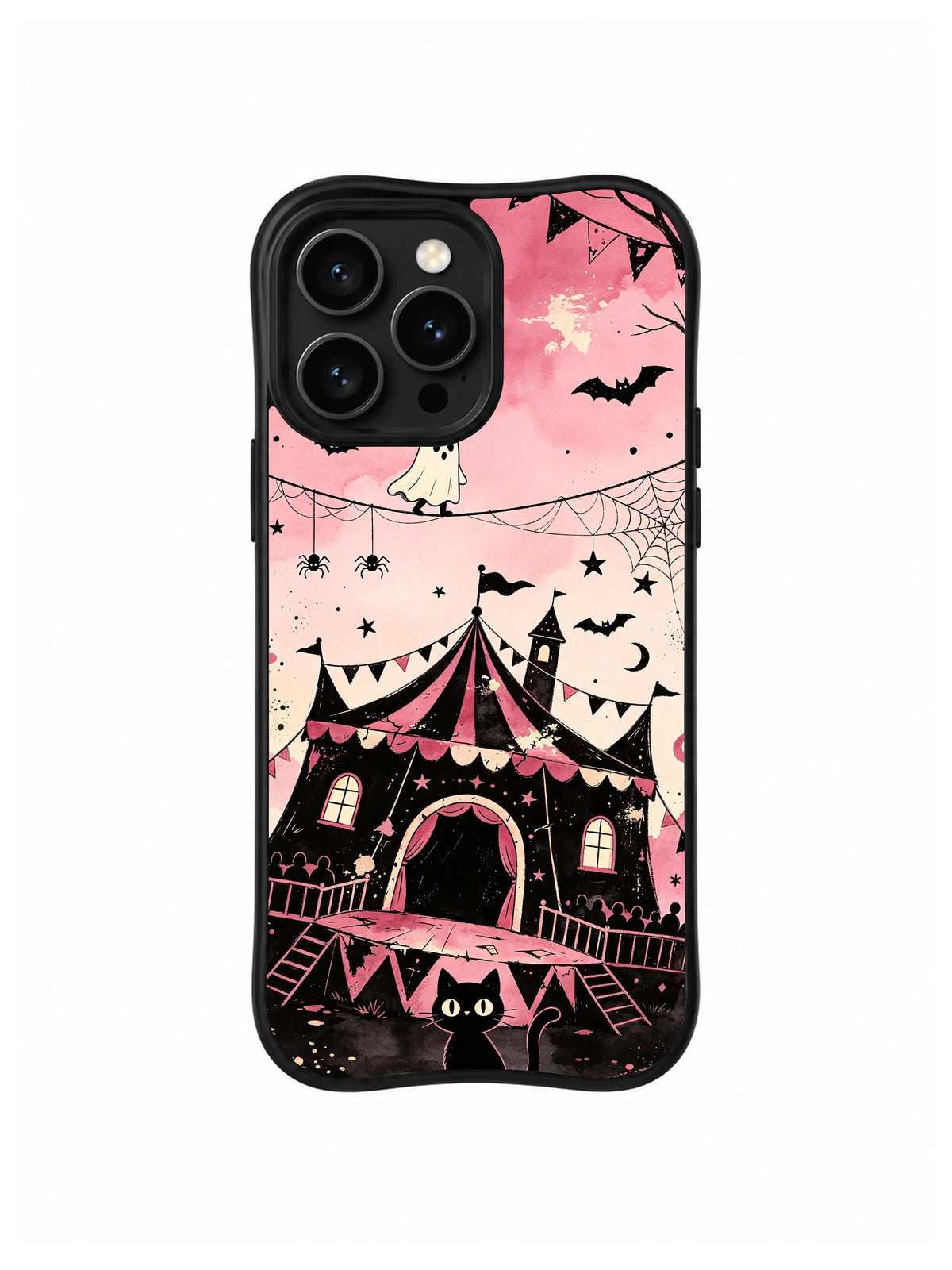 Starweb Ghost Crossing cute gothic circus artwork on an iPhone 13 Pro case