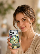 Lifestyle view of Silver Flower Conservatory iPhone case