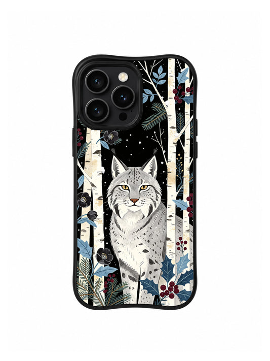 Silver lynx winter iPhone 15 Pro Max case by Elowen Fern