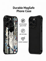 Winter hellebore lynx phone case detail