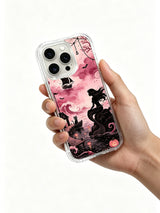 Pink ocean siren phone case held in hand