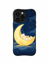 Sleepy Moon Bears iPhone 14 Pro Max case in Crescent Dream Boat artwork