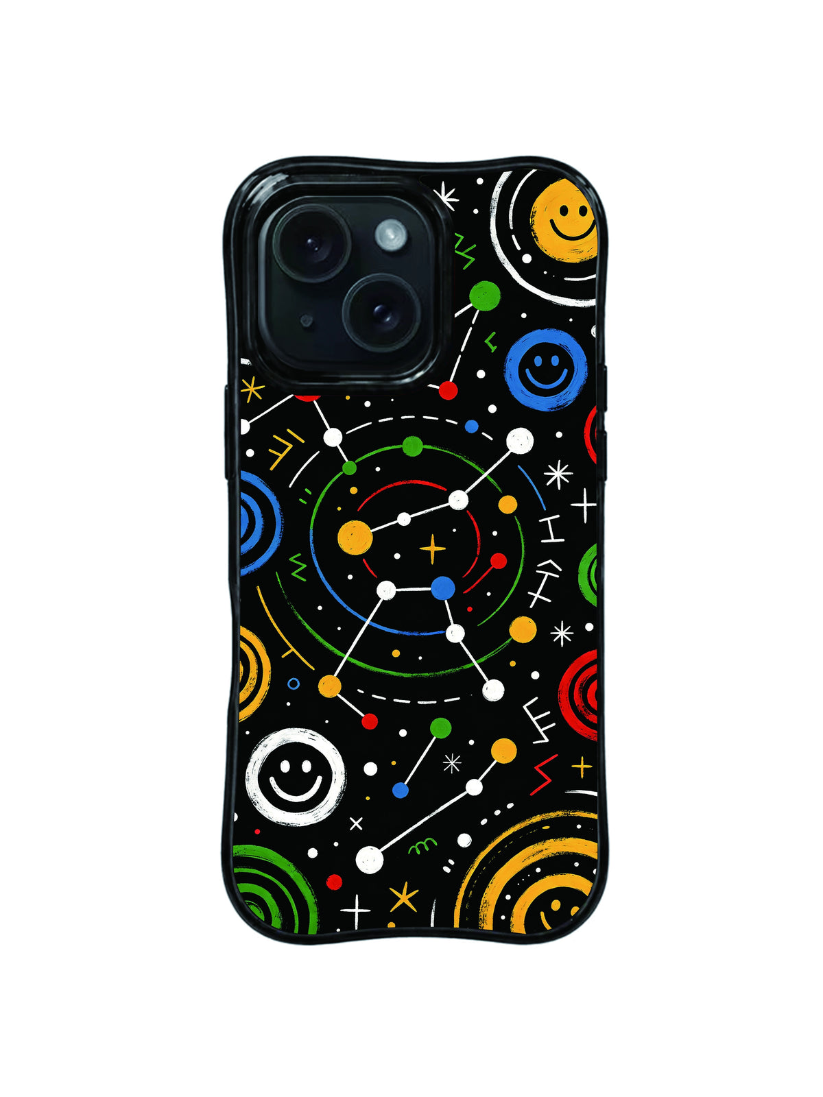 Cosmic Connections orbit doodle iPhone 15 Pro case