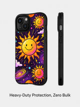 Celestial smile art iPhone 15 Plus case side view