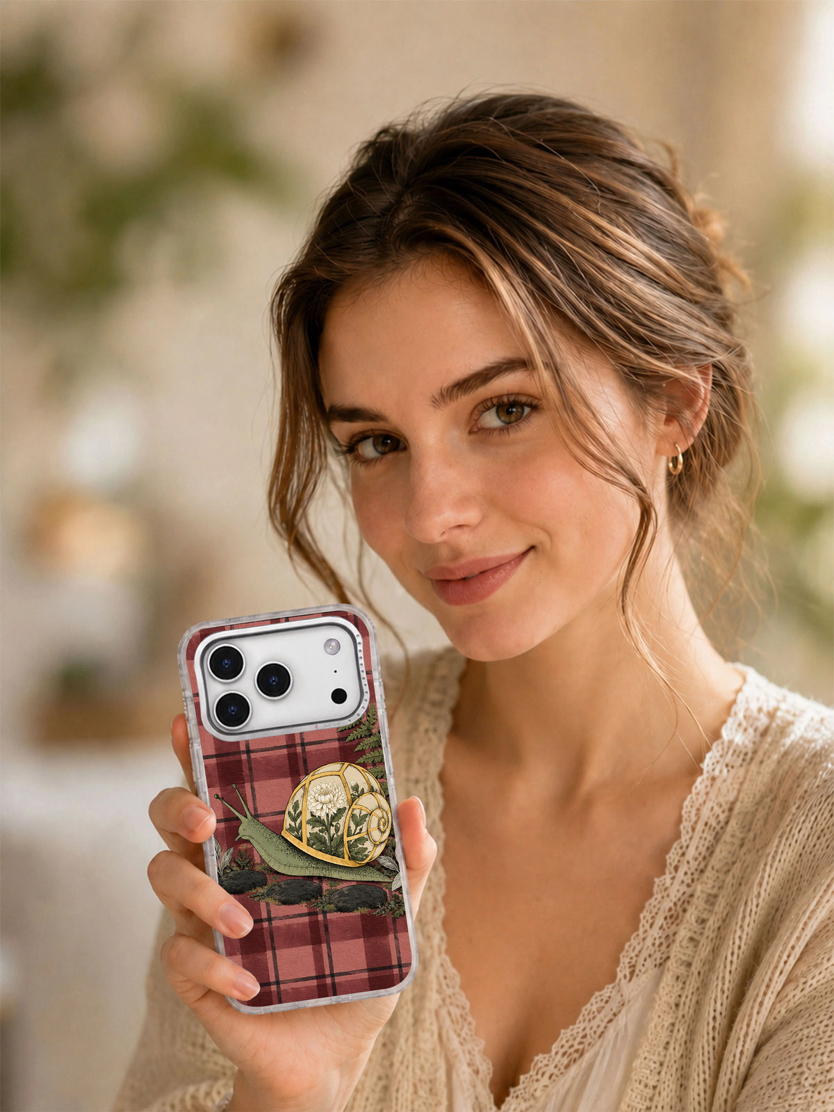 A Greenhouse at Snail’s Pace iPhone 17 Pro case lifestyle view