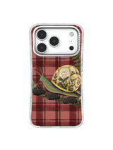 Sage snail carrying a chrysanthemum greenhouse iPhone 17 Pro case pattern one