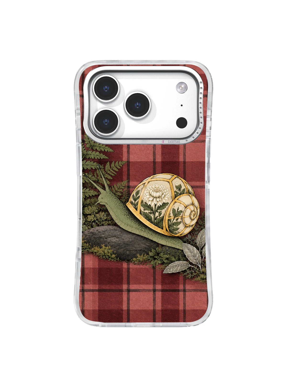 Snail greenhouse crossing stepping stones iPhone 17 Pro case pattern two