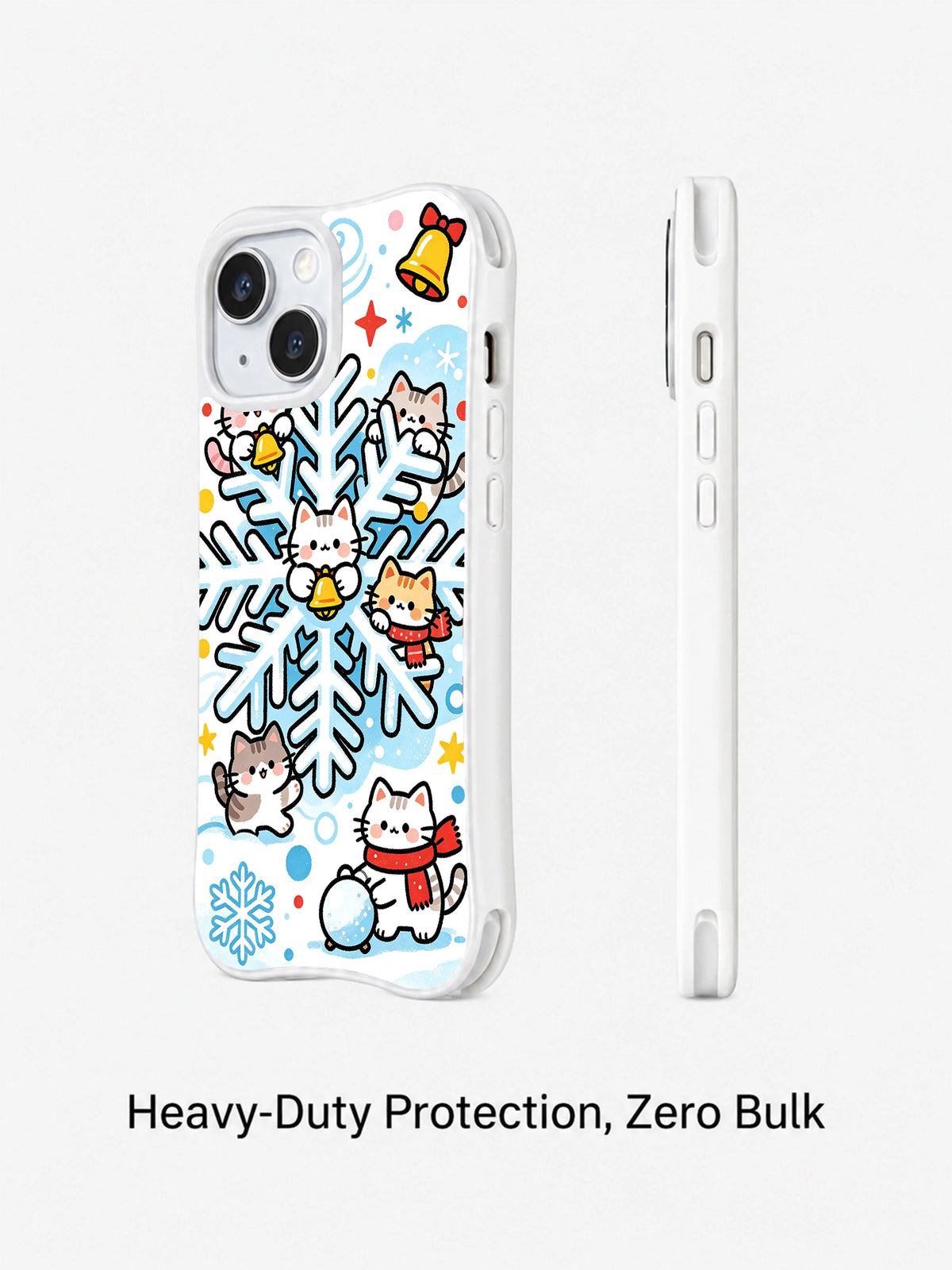 Winter cat iPhone 15 case side view